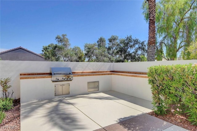 view of patio featuring area for grilling