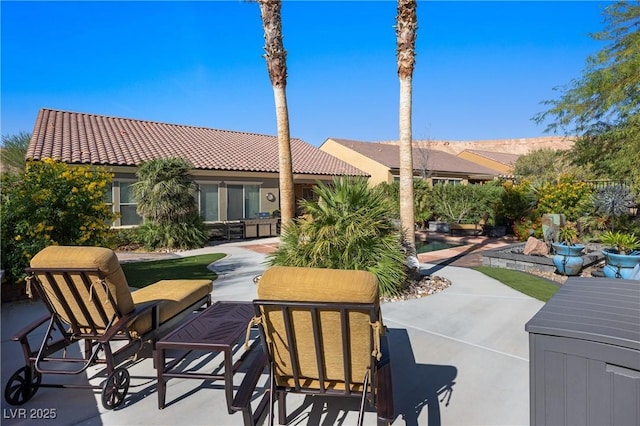 view of patio with an outdoor living space