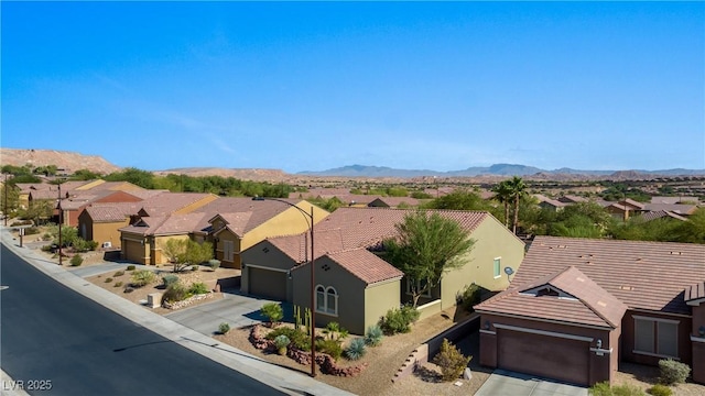 view of mountain feature featuring a residential view