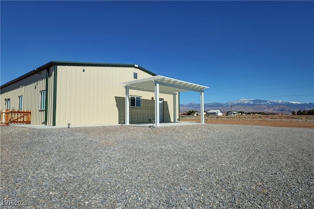 exterior space with a mountain view