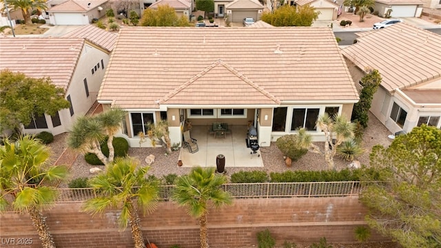 drone / aerial view with a residential view