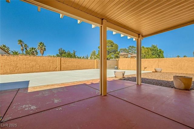 view of patio with a fenced backyard