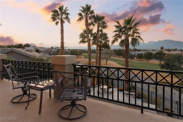 balcony with a mountain view