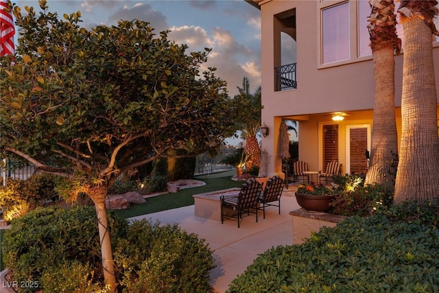 view of patio / terrace featuring a balcony