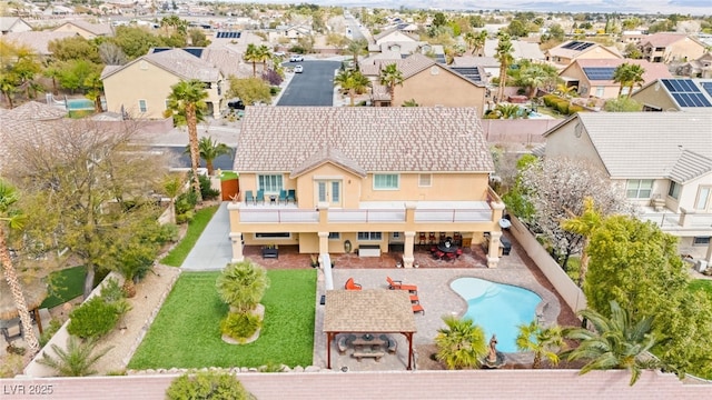 aerial view with a residential view