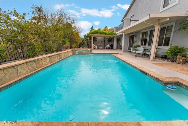 872 Timber Walk Dr, Henderson, NV 89052 - view of pool featuring a patio, a fenced backyard, and a pool with connected hot tub