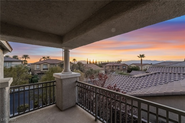 872 Timber Walk Dr, Henderson, NV 89052 - balcony at dusk featuring a residential view