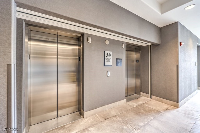 interior space featuring elevator