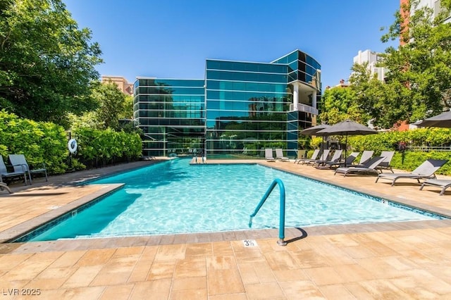 pool featuring a patio