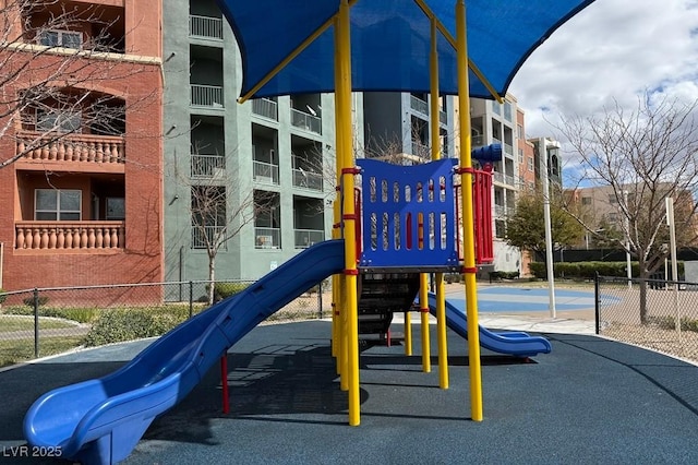 community play area featuring fence