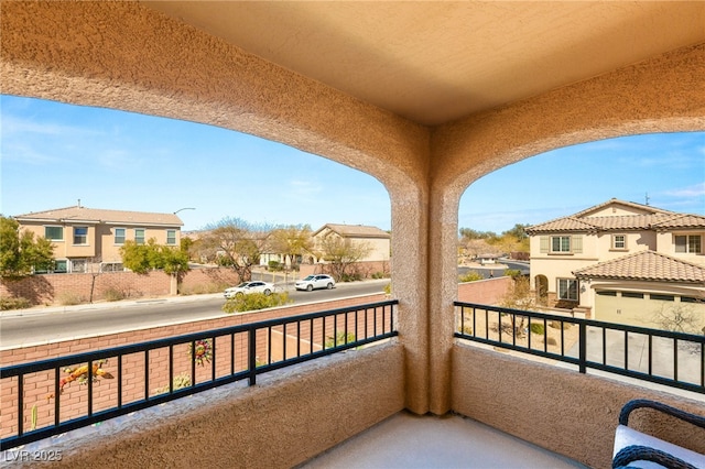 balcony with a residential view