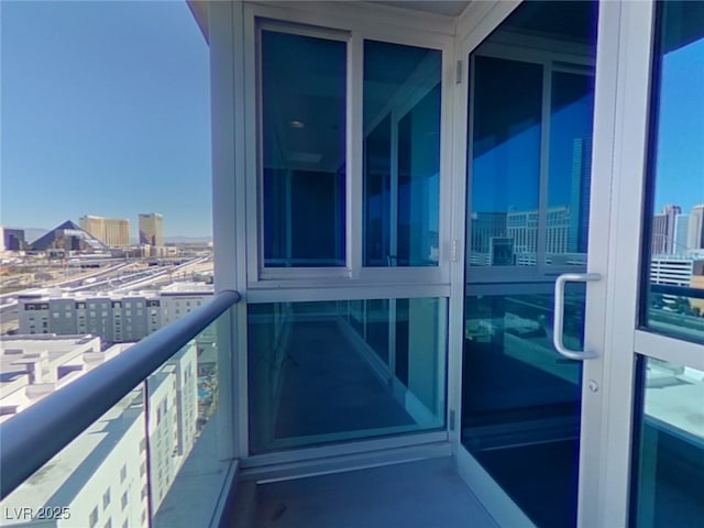 balcony featuring a view of city