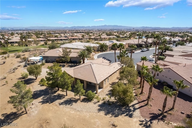 bird's eye view with a mountain view and a residential view