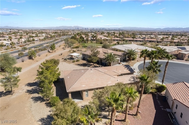 bird's eye view with a mountain view and a residential view