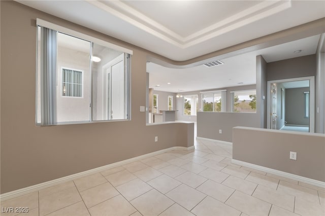 4963 Pensier St, Las Vegas, NV 89135 - empty room featuring light tile patterned floors, visible vents, baseboards, and recessed lighting