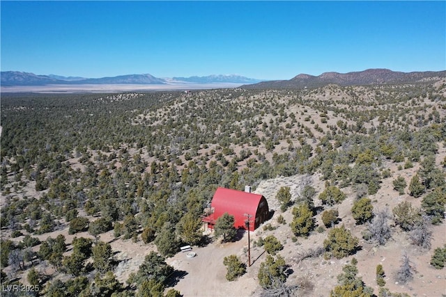 aerial view with a mountain view