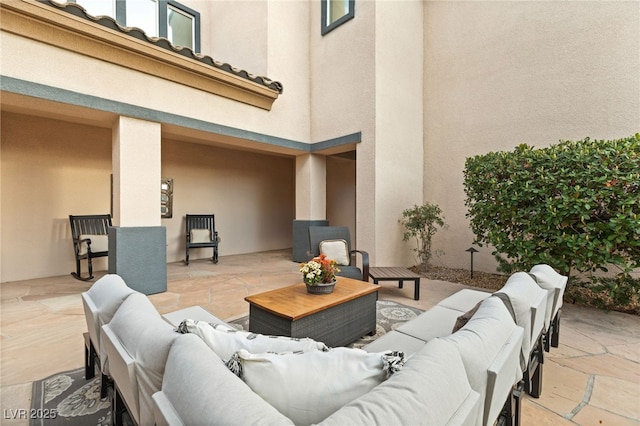 view of patio / terrace featuring an outdoor living space