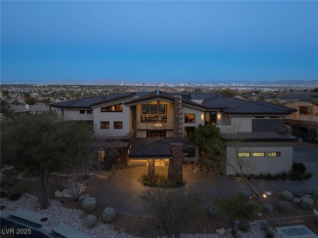 view of front of home with stucco siding