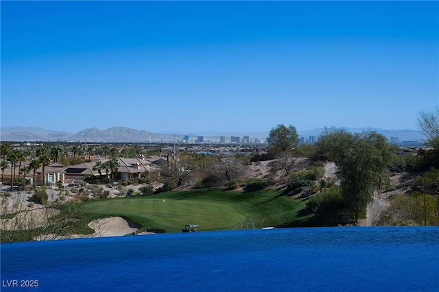 view of water feature with a mountain view