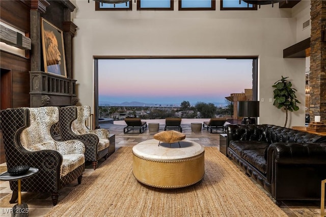 64 Promontory Ridge Dr, Las Vegas, NV 89135 - sitting room with a towering ceiling and healthy amount of natural light