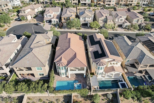 drone / aerial view with a residential view