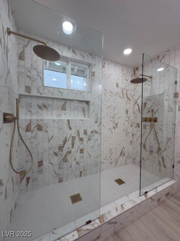 full bathroom featuring a walk in shower