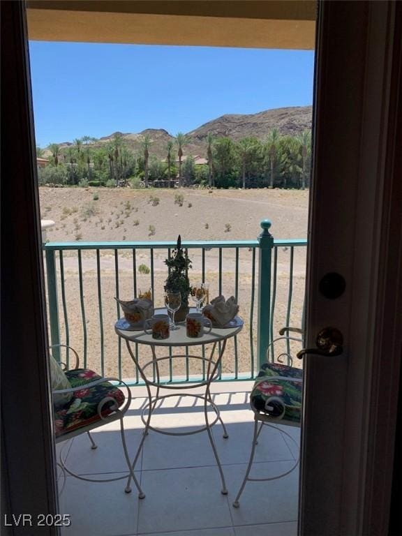 balcony with a mountain view