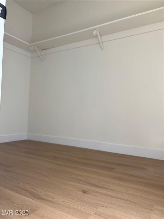 spacious closet featuring light wood-type flooring