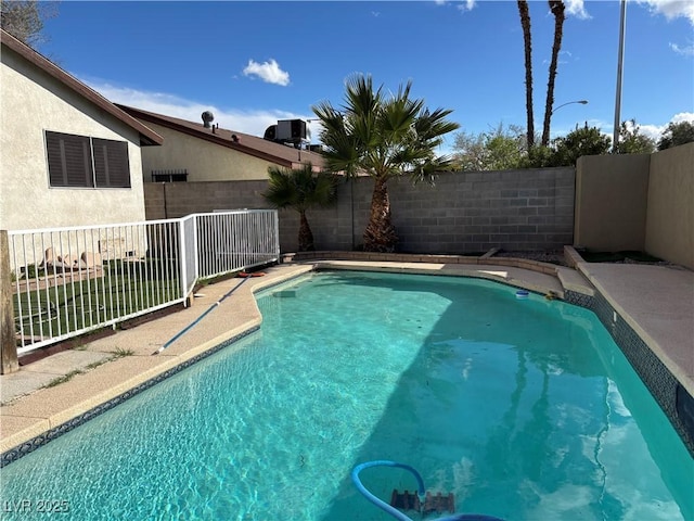 view of pool with a fenced in pool and a fenced backyard