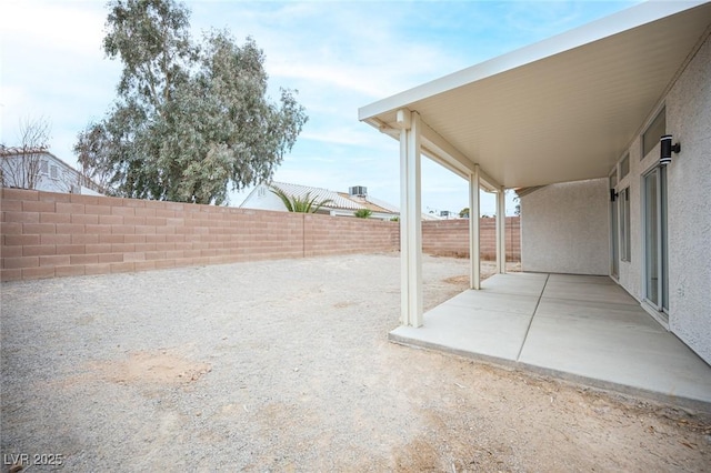 view of patio featuring a fenced backyard