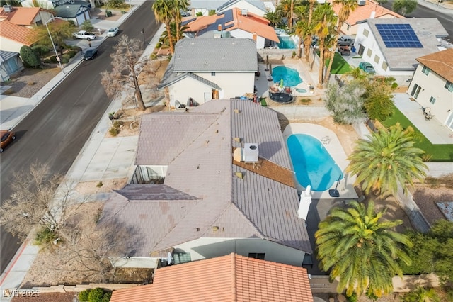 aerial view with a residential view