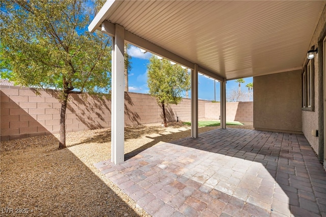 view of patio / terrace featuring a fenced backyard