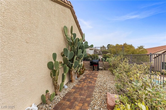 view of yard with fence