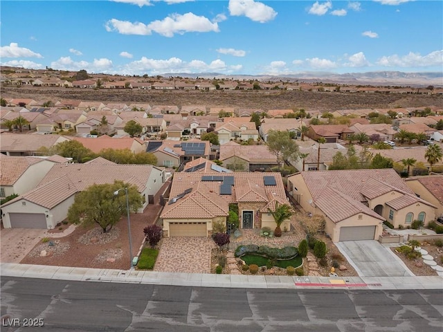 drone / aerial view with a residential view