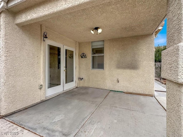 view of patio with french doors