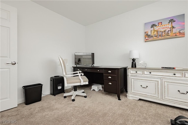 office space with light colored carpet