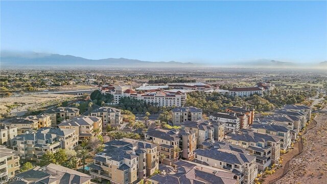 aerial view with a mountain view