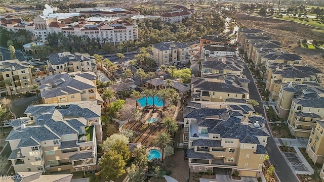 aerial view with a residential view