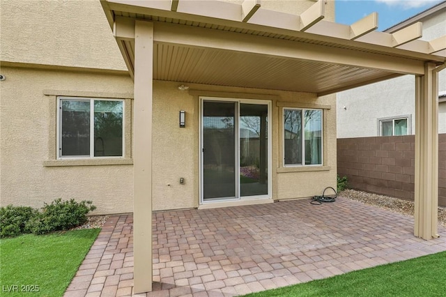 view of patio with fence