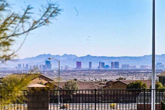 property view of mountains with a city view