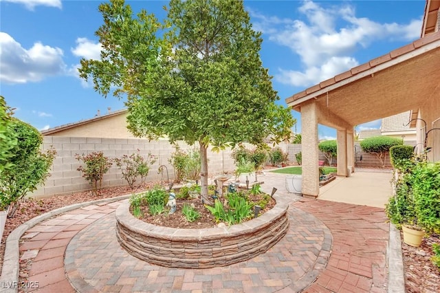 view of patio with a fenced backyard