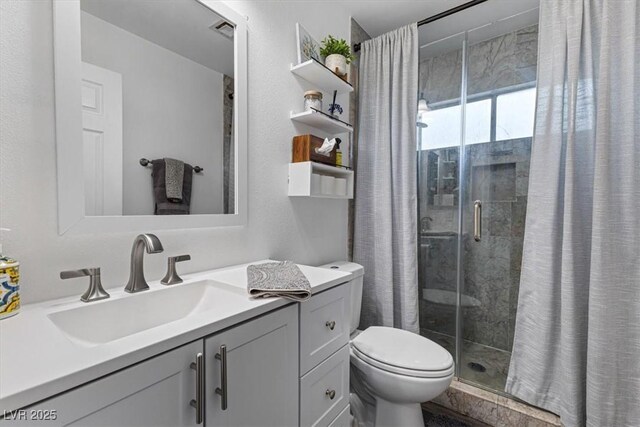 8433 Honeywood Cir, Las Vegas, NV 89128 - full bath with a shower stall, toilet, and vanity