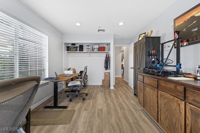 8433 Honeywood Cir, Las Vegas, NV 89128 - office space featuring light wood-style floors, baseboards, and recessed lighting