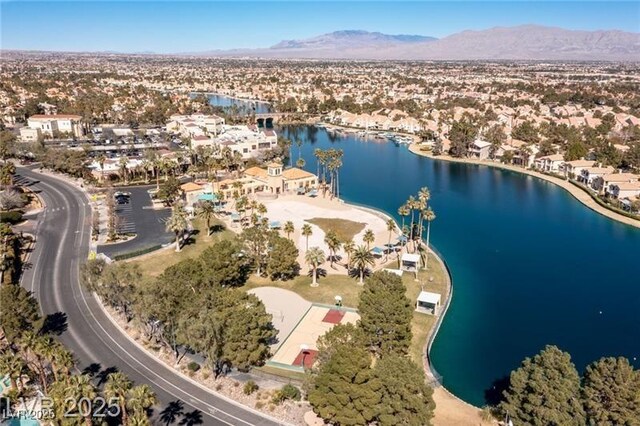 8433 Honeywood Cir, Las Vegas, NV 89128 - aerial view of property and surrounding area with a water and mountain view
