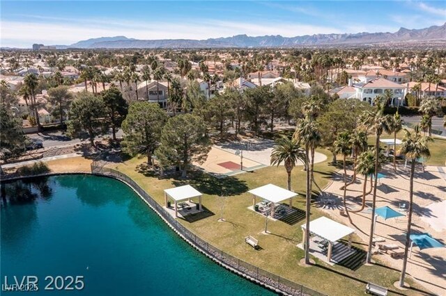 8433 Honeywood Cir, Las Vegas, NV 89128 - aerial view of residential area featuring a water and mountain view