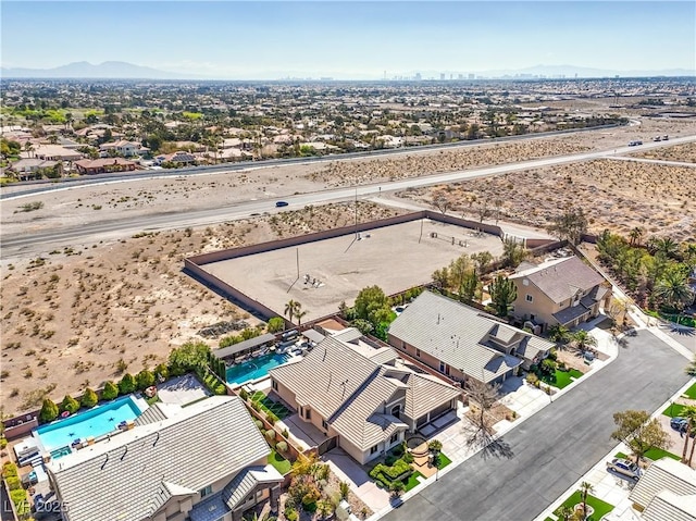 aerial view with a desert view