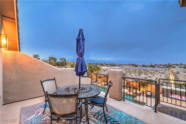 view of patio / terrace featuring a balcony