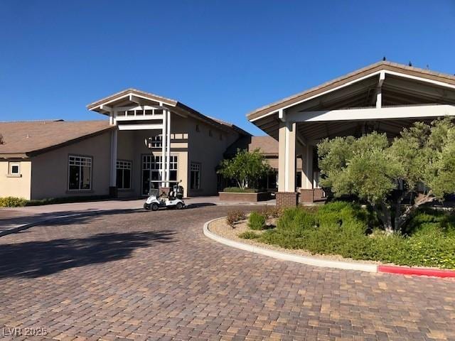 view of front of home with stucco siding