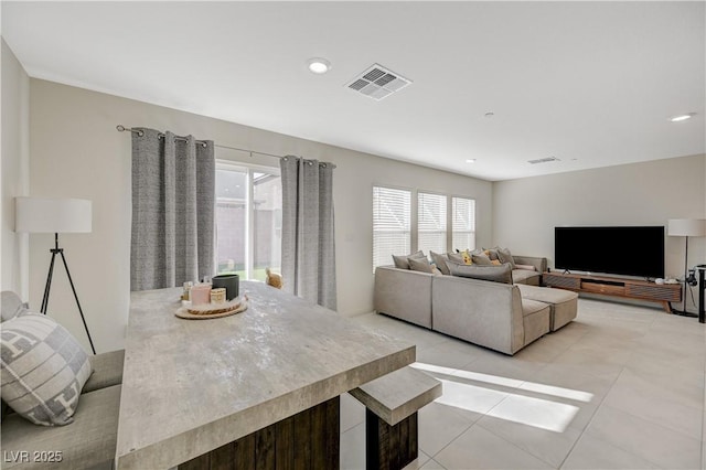 5691 Tinar St, Las Vegas, NV 89113 - dining area featuring plenty of natural light, light tile patterned floors, and recessed lighting