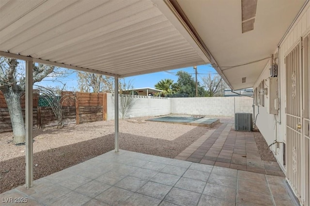 view of patio with a fenced backyard